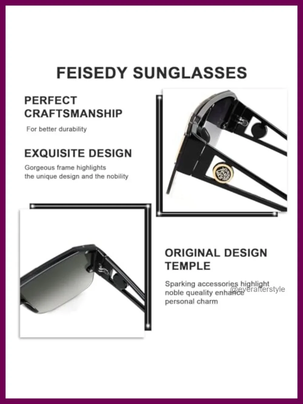 Oversized Square Shield Sunglasses UV400 Polarized